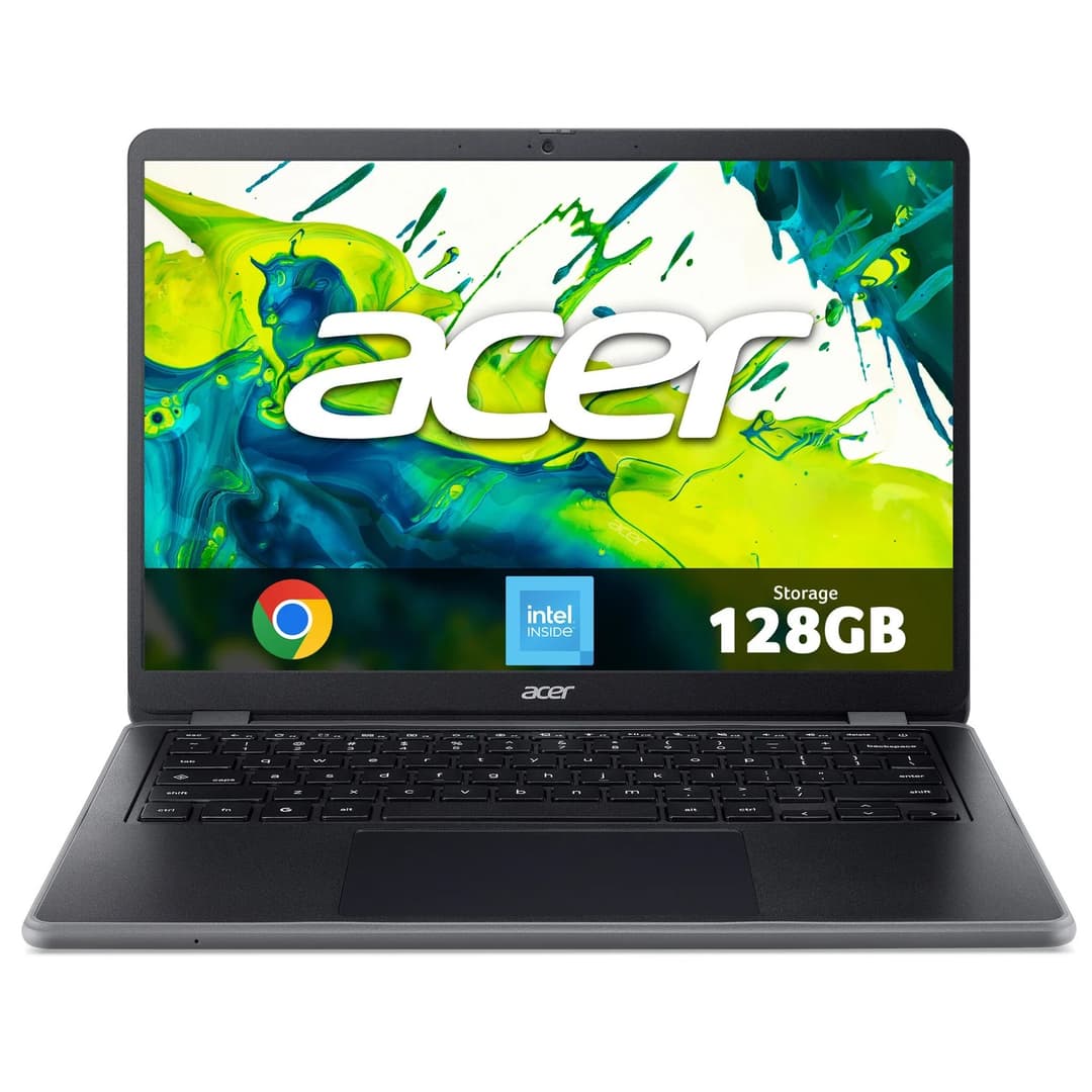 Acer Chromebook 514 14" Laptop Intel N150 4GB RAM 128GB eMMC Wi-Fi 7 - Black - Image 1