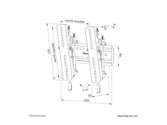 Neomounts WL35S-850BL12 Tiltable TV Wall Mount 24-65" - Black - Image 9