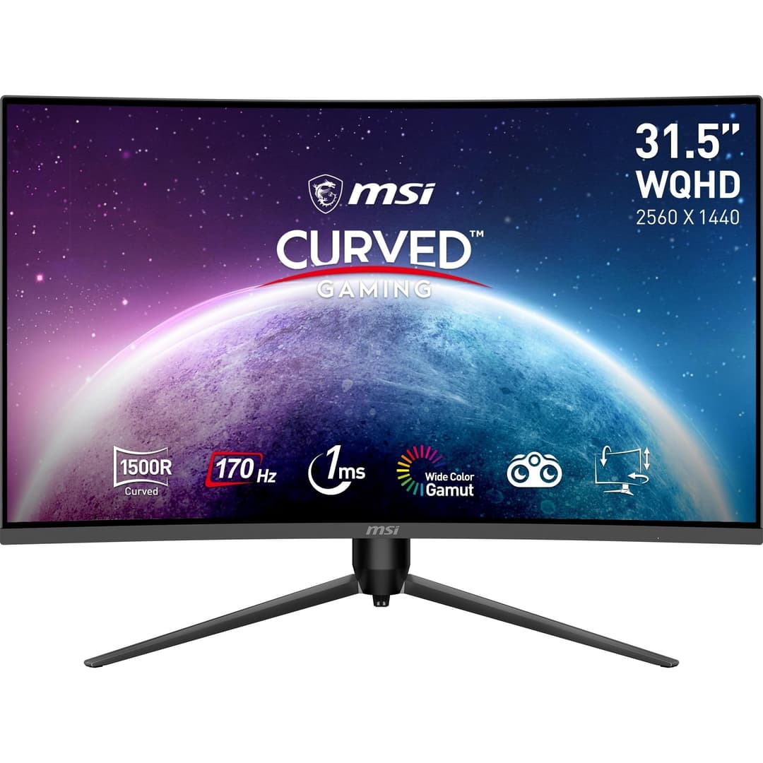 MSI G32CQ5P 31.5-Inch WQHD Curved Gaming Monitor - 170 Hz / VA - Image 1