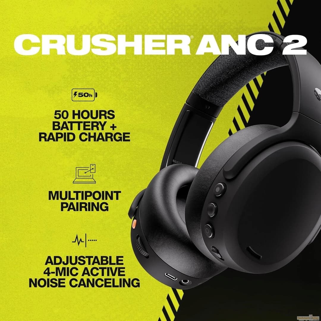 Skullcandy Crusher ANC 2 Wireless Noise Cancelling Headphones - Black - Image 3
