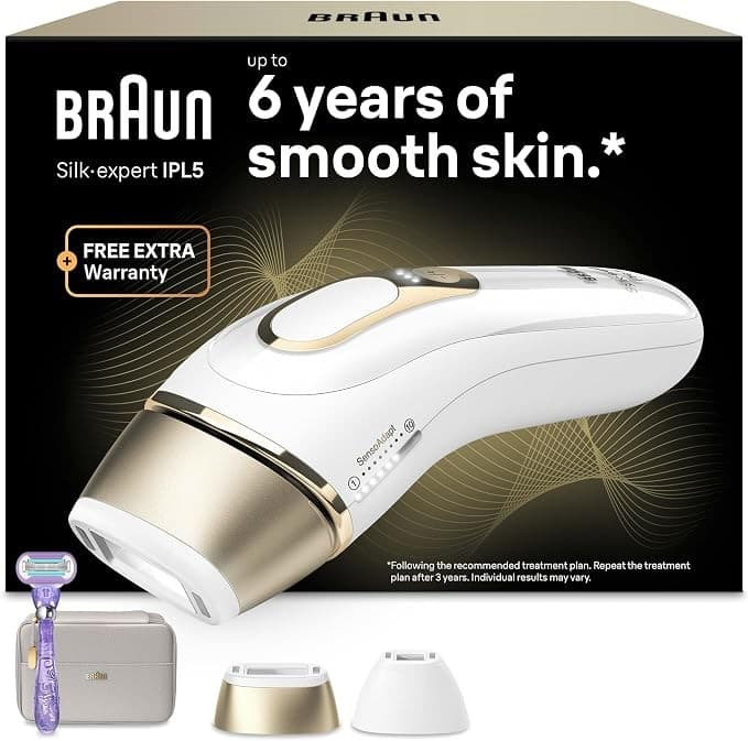 Braun Silk-expert Pro 5 PL5137 IPL Hair Removal System White & Gold - Image 1