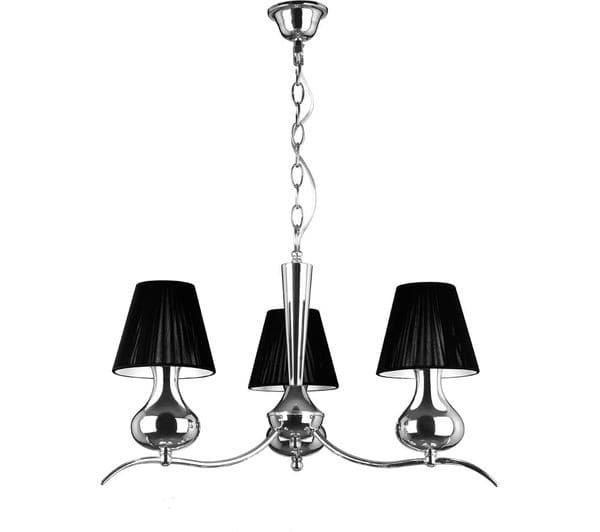 INTERIORS by Premier 3 Arm Pendant Ceiling Light - Black - Image 1