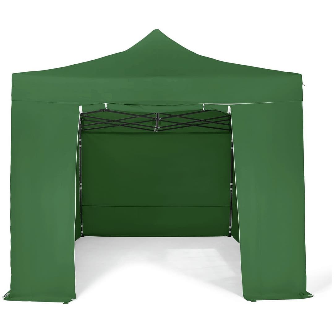 All Seasons 3mx4.5m Pop Up Garden Gazebo & Side Panels-Green - Image 2