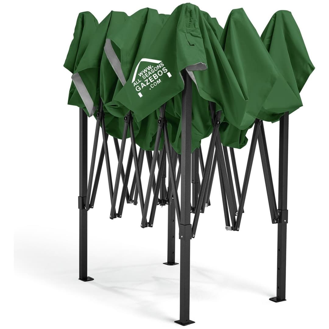 All Seasons 3mx4.5m Pop Up Garden Gazebo & Side Panels-Green - Image 9