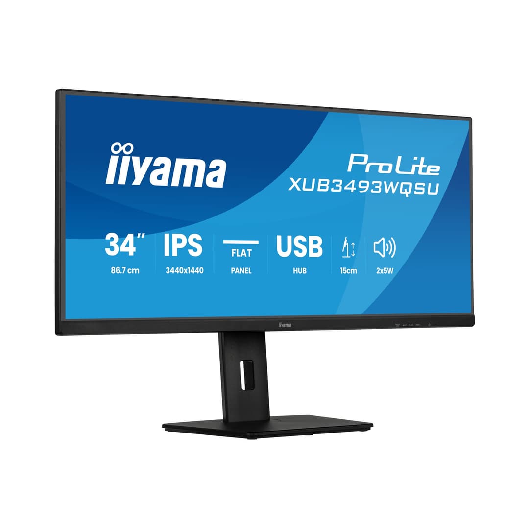 iiyama Prolite XUB3493WQSU-B6 34" IPS Ultrawide QHD Height Adjustable Monitor - Image 2