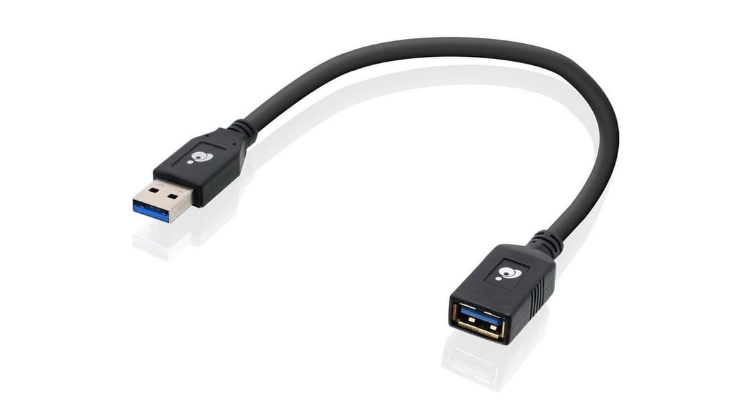 Iogear USB 3.0 Extension Cable Male to Female 0.3m Black - Image 1