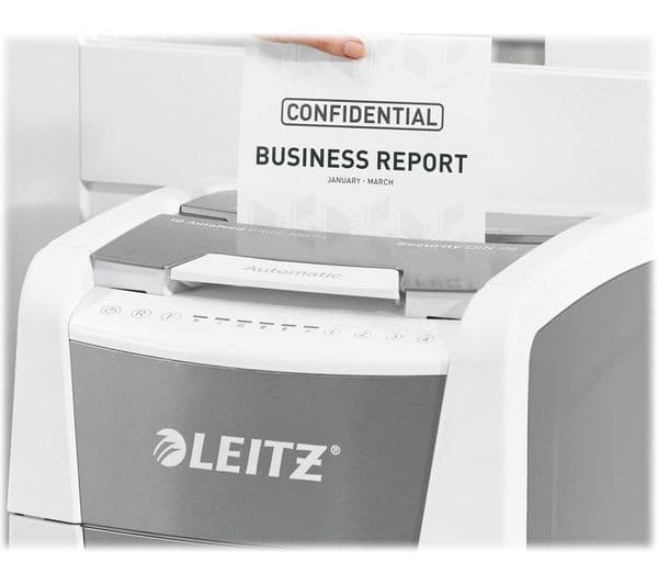 LEITZ IQ AutoFeed Office 300 P4 Cross Cut Paper Shredder - Image 2
