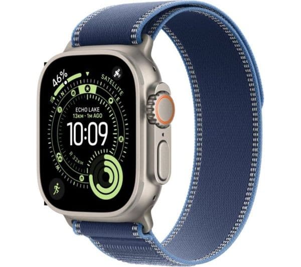 Apple Watch Ultra 3 GPS + Cellular 49mm Natural Titanium Case with Bright Blue Trail Loop - M/L - Image 1