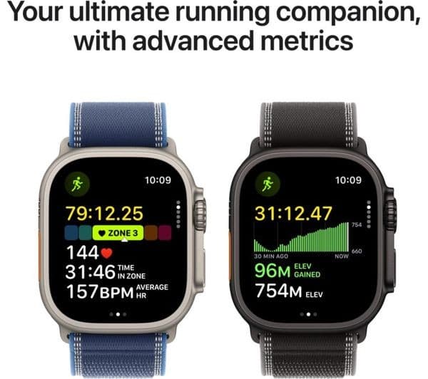 Apple Watch Ultra 3 GPS + Cellular 49mm Natural Titanium Case with Bright Blue Trail Loop - M/L - Image 7