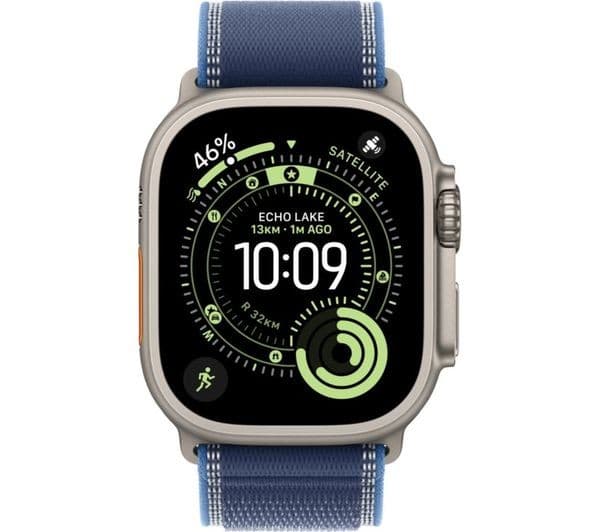 Apple Watch Ultra 3 GPS + Cellular 49mm Natural Titanium Case with Bright Blue Trail Loop - M/L - Image 10