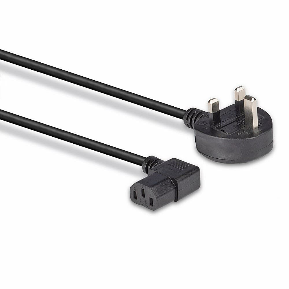 Lindy 1m UK 3 Pin Plug to Right Angled IEC C13 Mains Power Cable, Black - Image 3