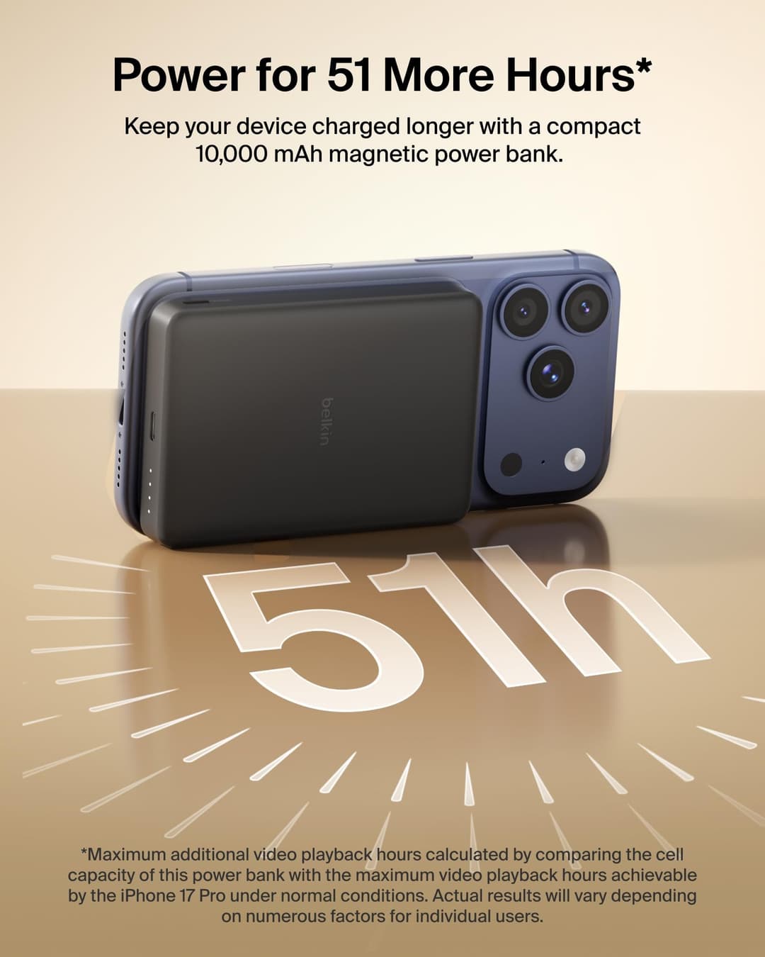 Belkin BoostCharge 10000mAh Magnetic Power Bank with USB C Port - Black - Image 4