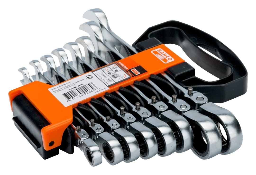 Bahco 41RM/SH8 Ratchet Combination Wrench Set - Silver - Image 1