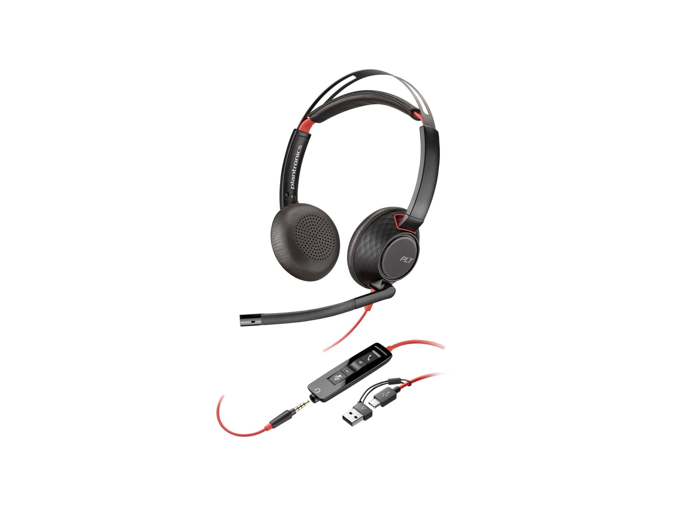 HP Poly Blackwire 5220 - headset - USB-C, 3.5 mm jack, USB-A
