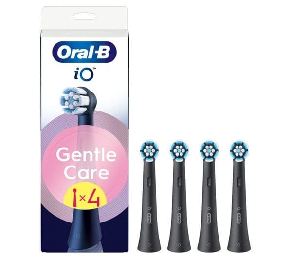 ORAL-B iO Gentle Care Replacement Toothbrush Head - Pack of 4, Black - Image 1