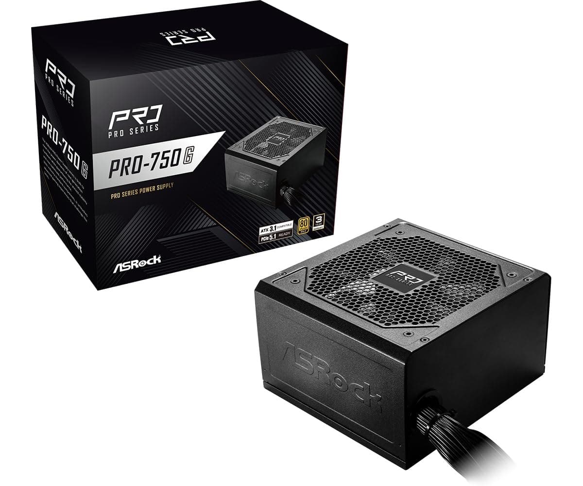 ASRock PRO-750G 750W 80 PLUS Gold ATX 3.1 PCIe 5.1 PSU - Black