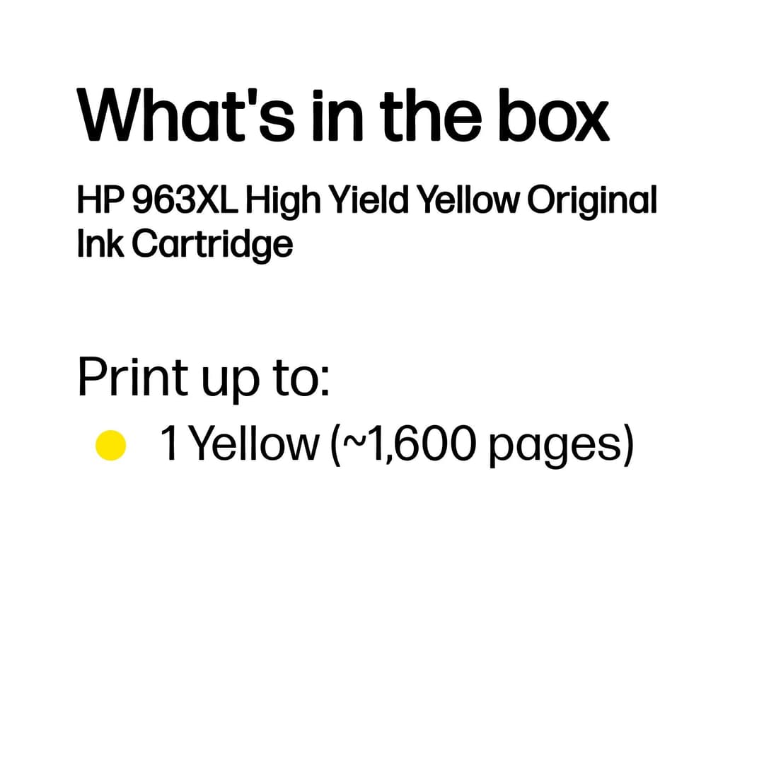 HP 963XL High Yield Yellow Original Ink Cartridge - Image 3
