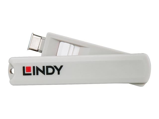 Lindy USB-C Port Blocker Kit (4x Locks + 1x Key) - White - Image 2