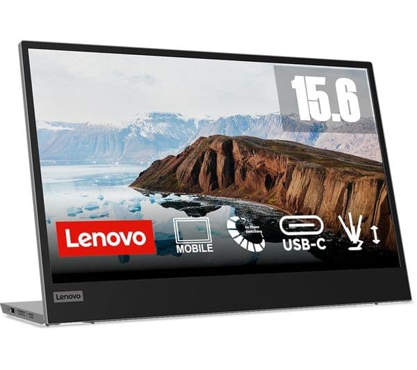 Lenovo L15 15.6-inch Full HD IPS USB-C Portable Monitor - Black - Image 1
