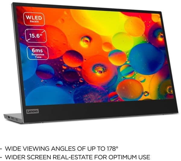 Lenovo L15 15.6-inch Full HD IPS USB-C Portable Monitor - Black - Image 5