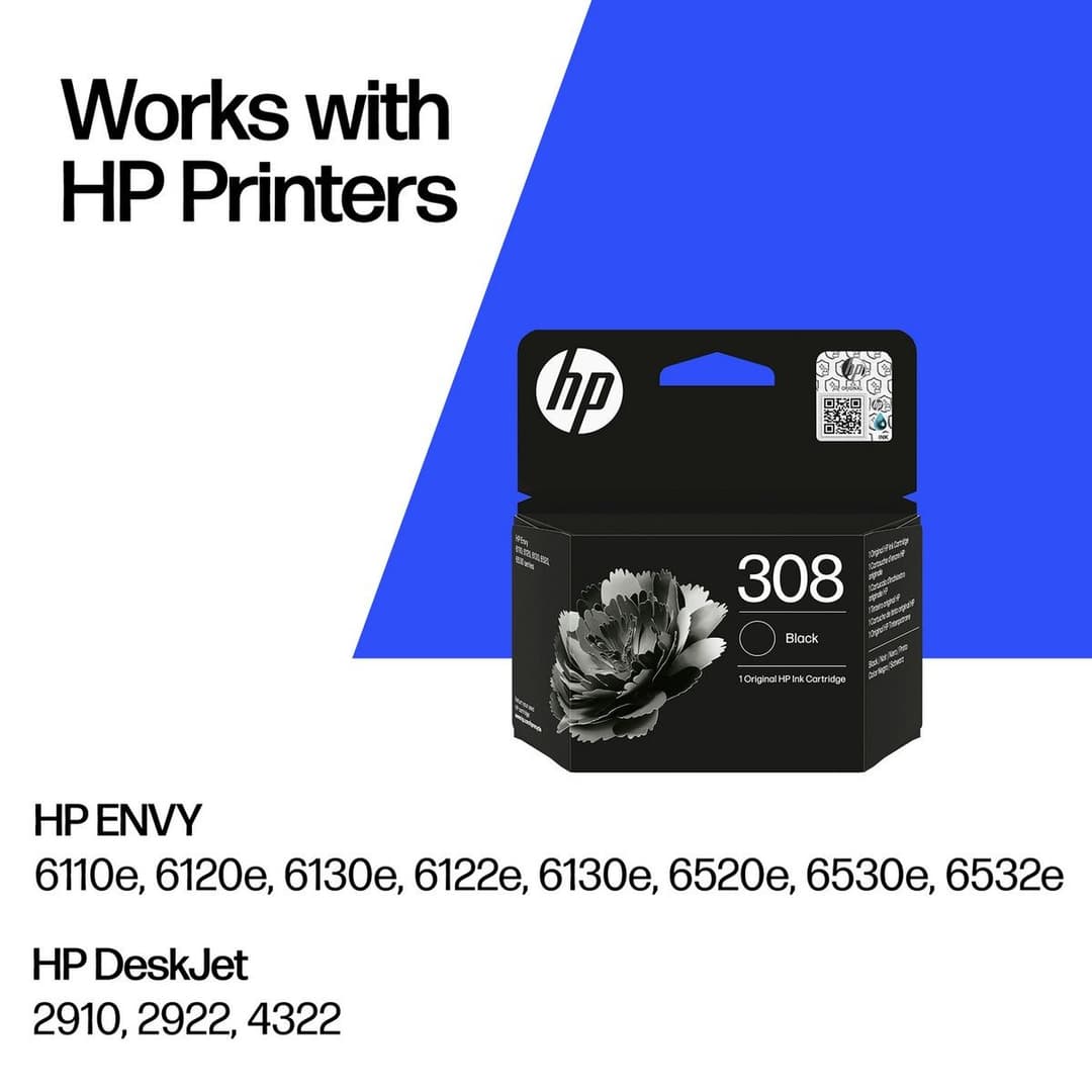 HP 308 Original Ink Cartridge - Black - Image 2