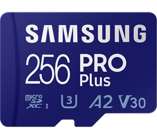 Samsung PRO Plus microSDXC Memory Card with SD Adapter - 180MB/s, UHS-I U3, V30, A2 - 256GB - Image 1