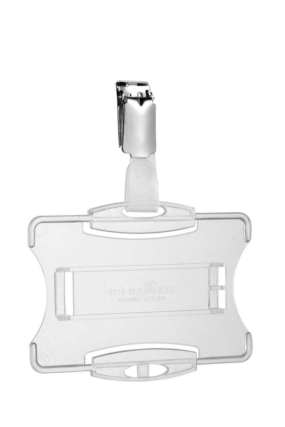 Durable Security Pass Plastic ID Card Holders with Clip PK25 Clear