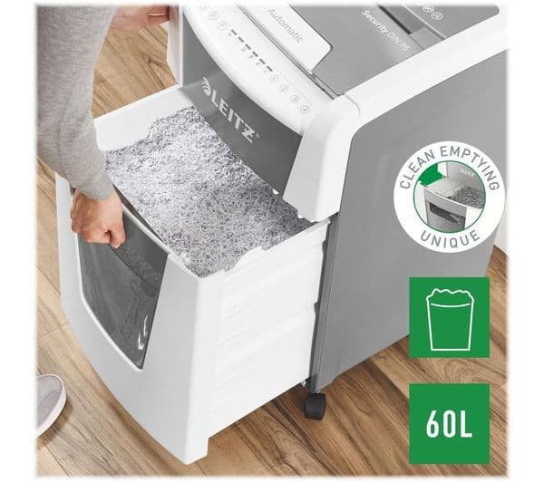 LEITZ IQ AutoFeed Office 300 P5 Micro Cut Paper Shredder - Image 7