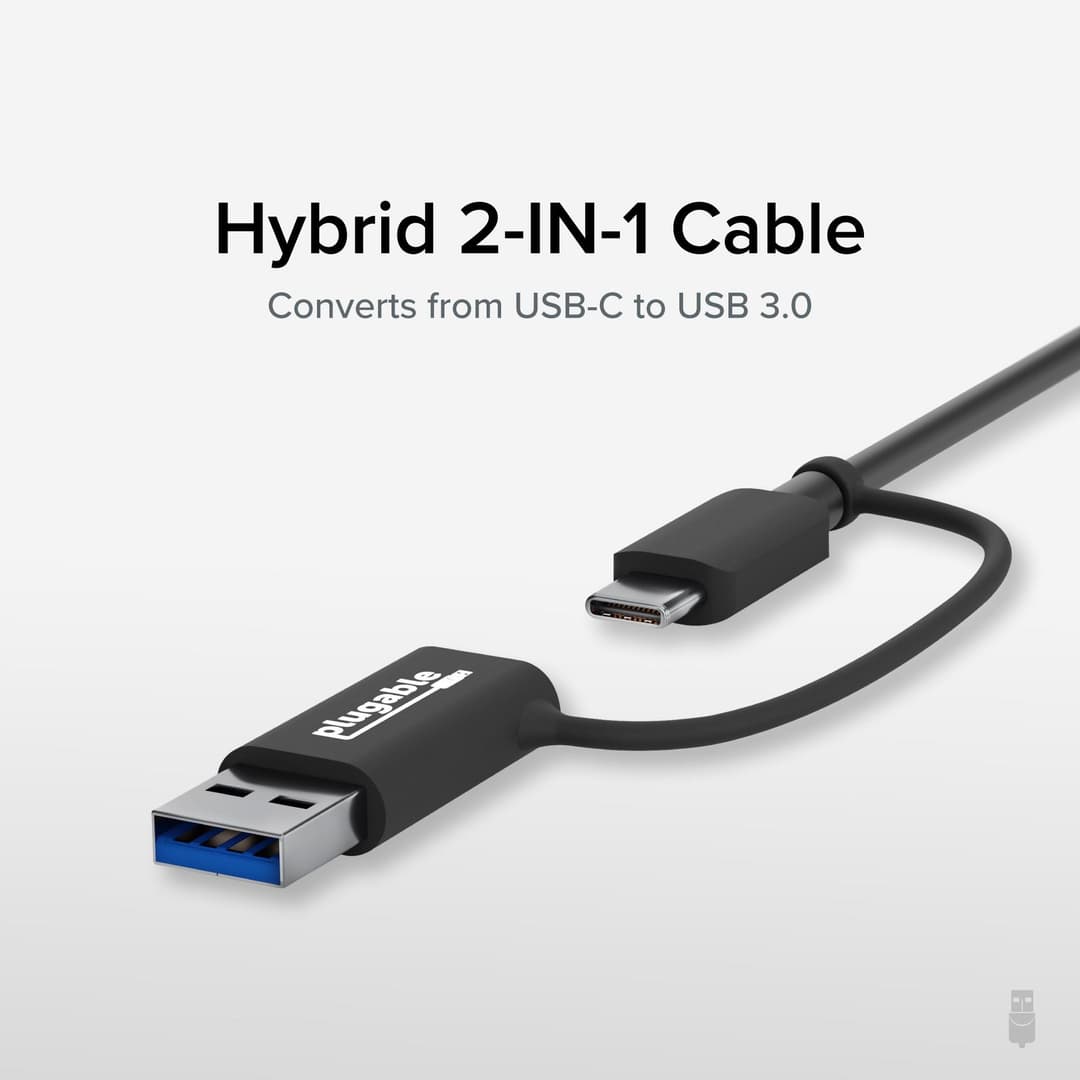 Plugable Technologies 2.5G USB C and USB to Ethernet Adapter, 2-in-1 Adapter Compatible with USB-C Thunderbolt 3 or USB 3.0, USB-C to RJ45 2.5 Gigabit LAN Ethernet, Compatible with Mac and Windows - Image 4