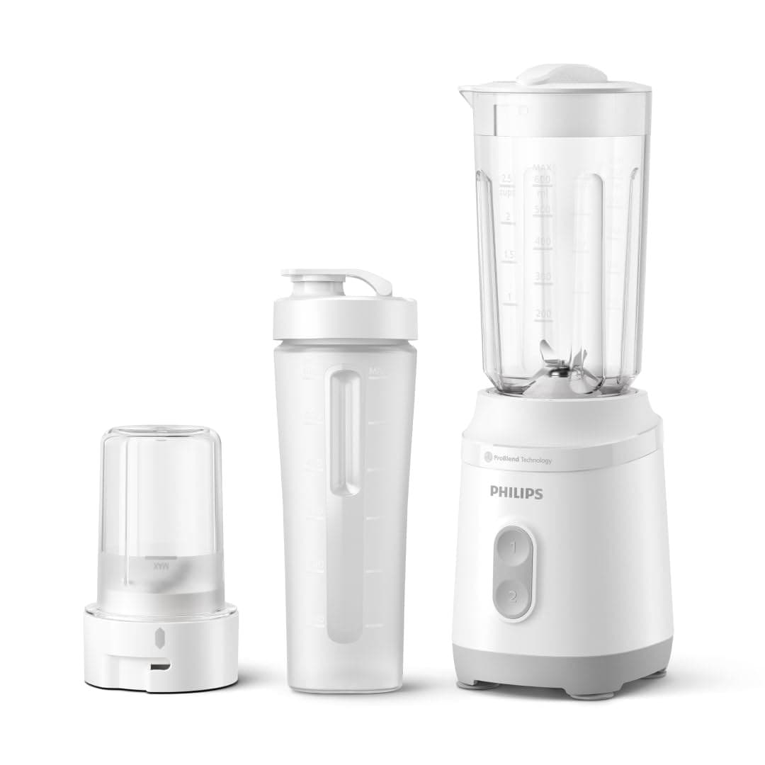 Philips Mini Blender 3000 Series, ProBlend Smoothie Maker - White - Image 1