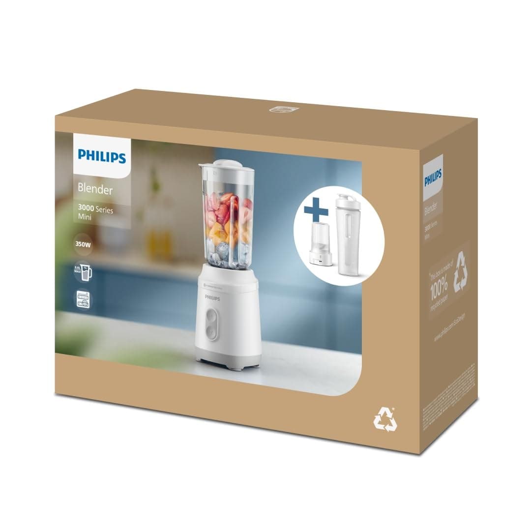 Philips Mini Blender 3000 Series, ProBlend Smoothie Maker - White - Image 7