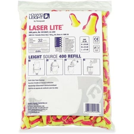 Howard Leight, HOWLLLS4, Single-use Foam Earplugs Refill, 400 / Bag, Pink - Image 2