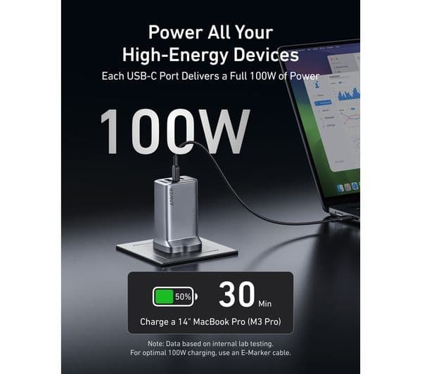 Anker Prime 3-Port 100W GaN Charger - Image 4
