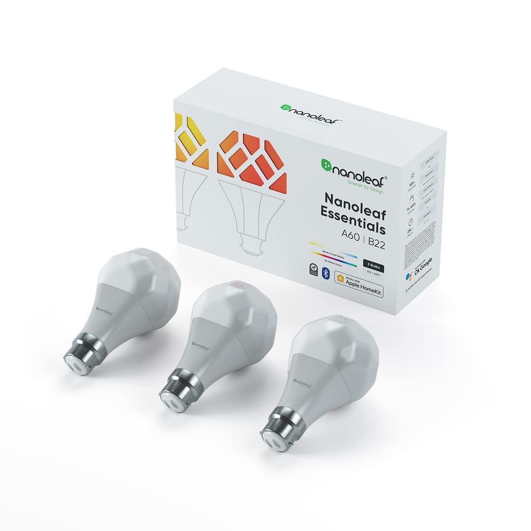 Nanoleaf Essentials B22 LED Bulbs - Pack Of 3 Multicolour - Image 2