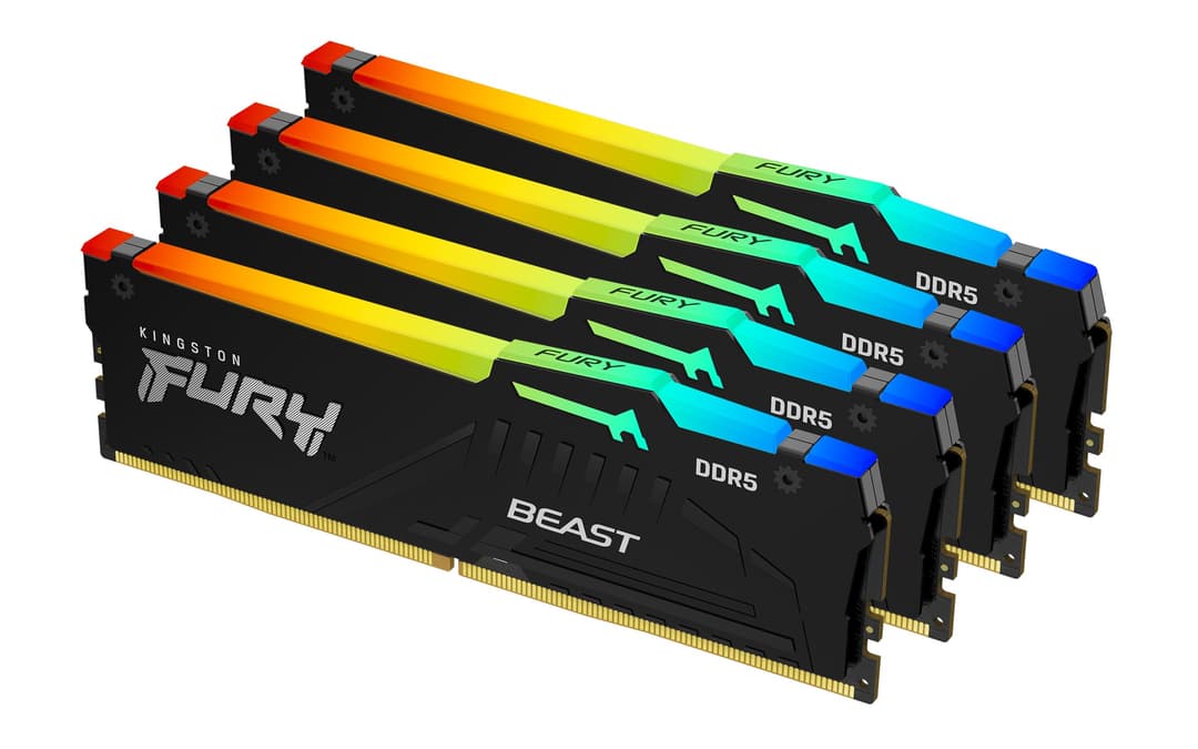 Kingston Technology FURY Beast 128GB 5600MT/s DDR5 CL40 DIMM (Kit of 4) RGB XMP - Image 1