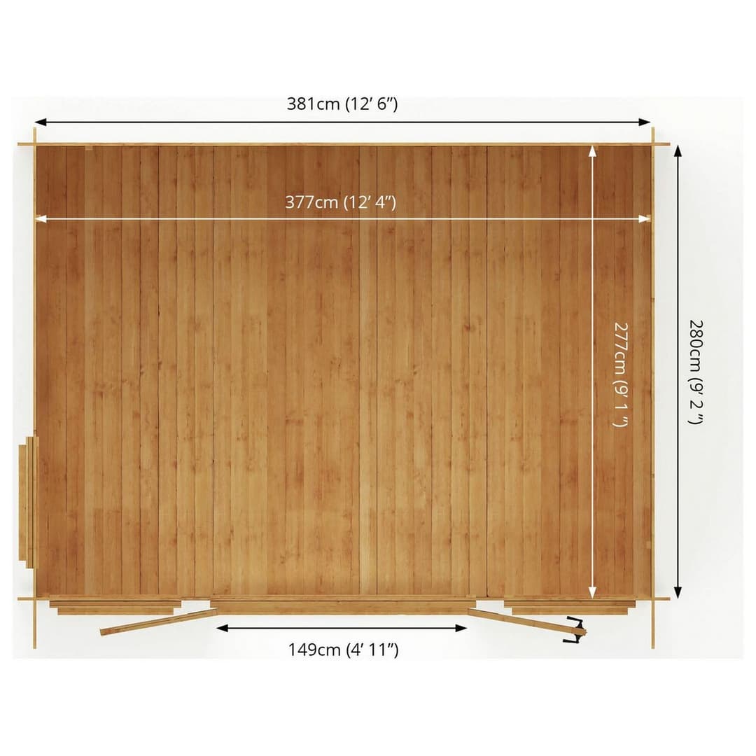 Mercia 4m x 3m Pent Log Cabin - Image 9