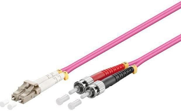 MicroConnect OM4 LC-ST Duplex LSZH Fibre Patch Cable 2m Erica Violet - Image 1