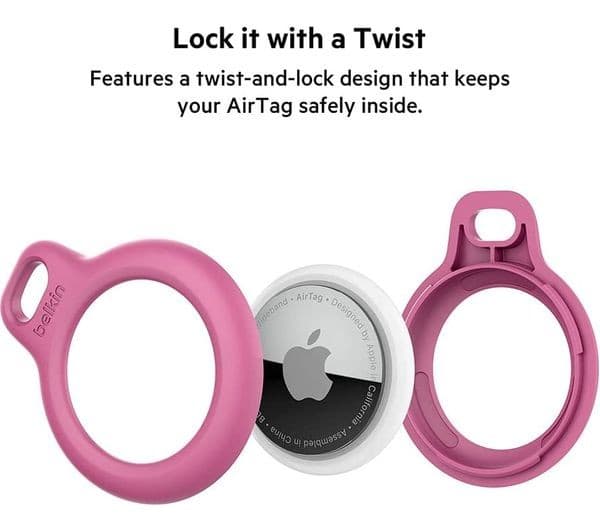 Belkin Secure Holder with Key Ring for AirTag - Pink - Image 3