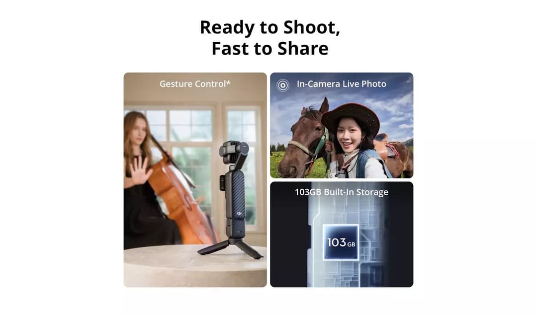 DJI Osmo Pocket 4P Dual-Lens Gimbal Camera Vlog Combo - Black - Image 6