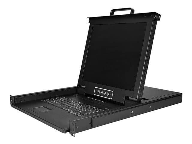 StarTech.com 8 Port Rackmount KVM Console with 6ft Cables, Integrated KVM Switch with 17" LCD Monitor, Fully Featured 1U LCD KVM Drawer- OSD KVM, Durable 50,000 MTBF, USB + VGA Support - 17in. LCD KVM Drawer (RKCONS1708K) - KVM console - 17" - Image 1