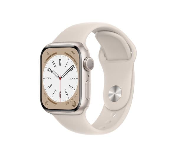 APPLE Watch Series 8 Starlight with Starlight Sports Band, 41 mm - Image 1