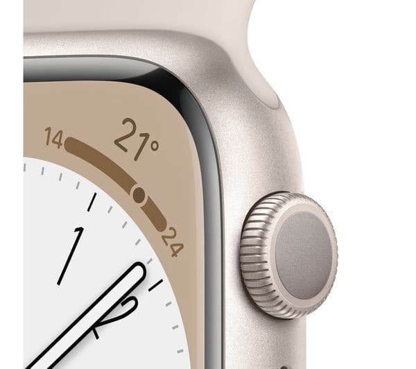 APPLE Watch Series 8 Starlight with Starlight Sports Band, 41 mm - Image 3