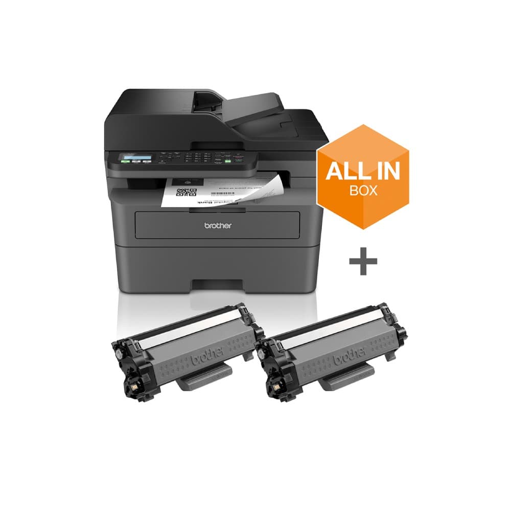 Brother MFC-L2827DWXL 1200 x 1200 dpi A4 Wireless Multifunction Mono Laser Printer - Black - Image 1