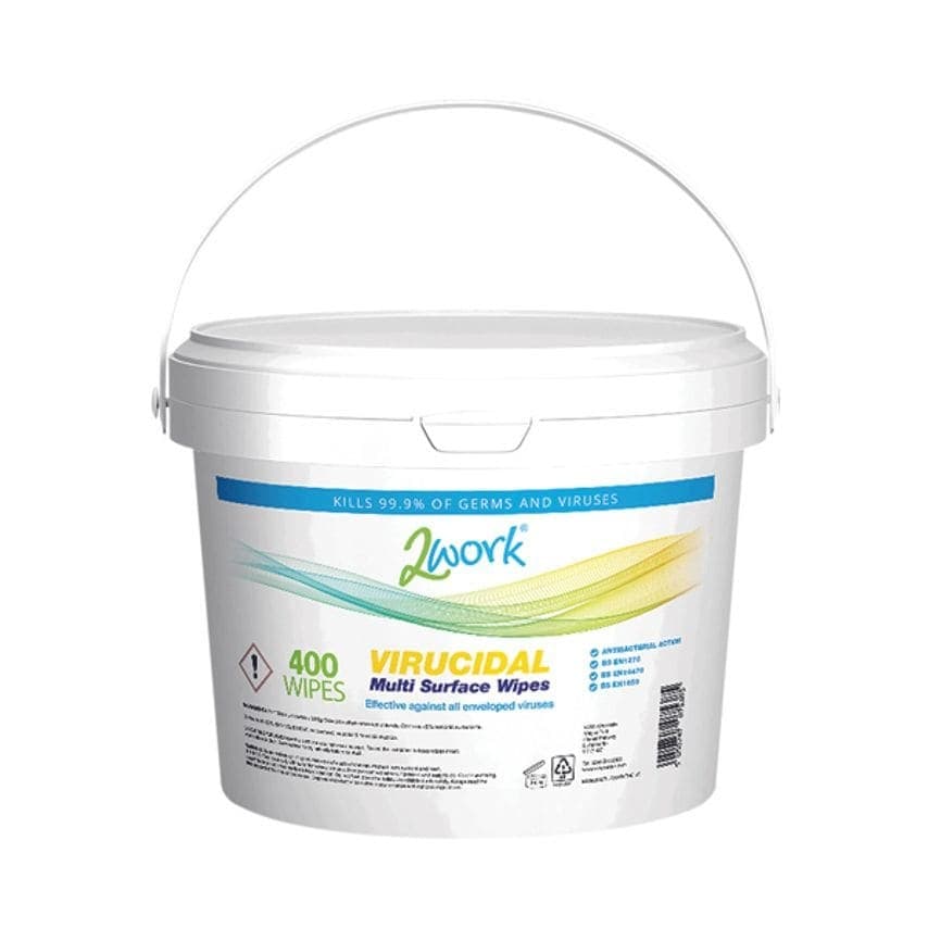 2Work Disinfectant Virucidal Multi Surface Wipes Pack of 400 2W07536