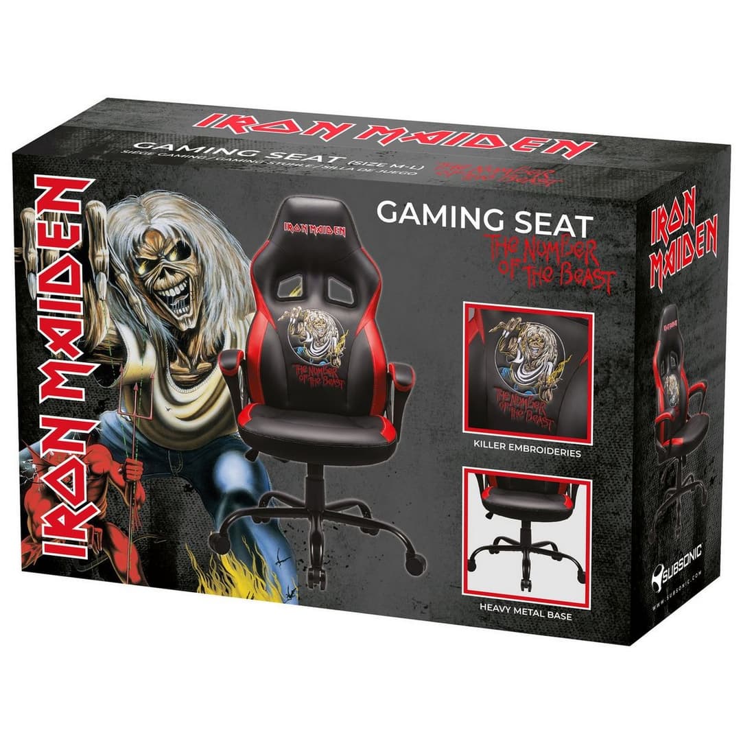 Subsonic Iron Maiden Gaming Chair - Black and Red - Image 10