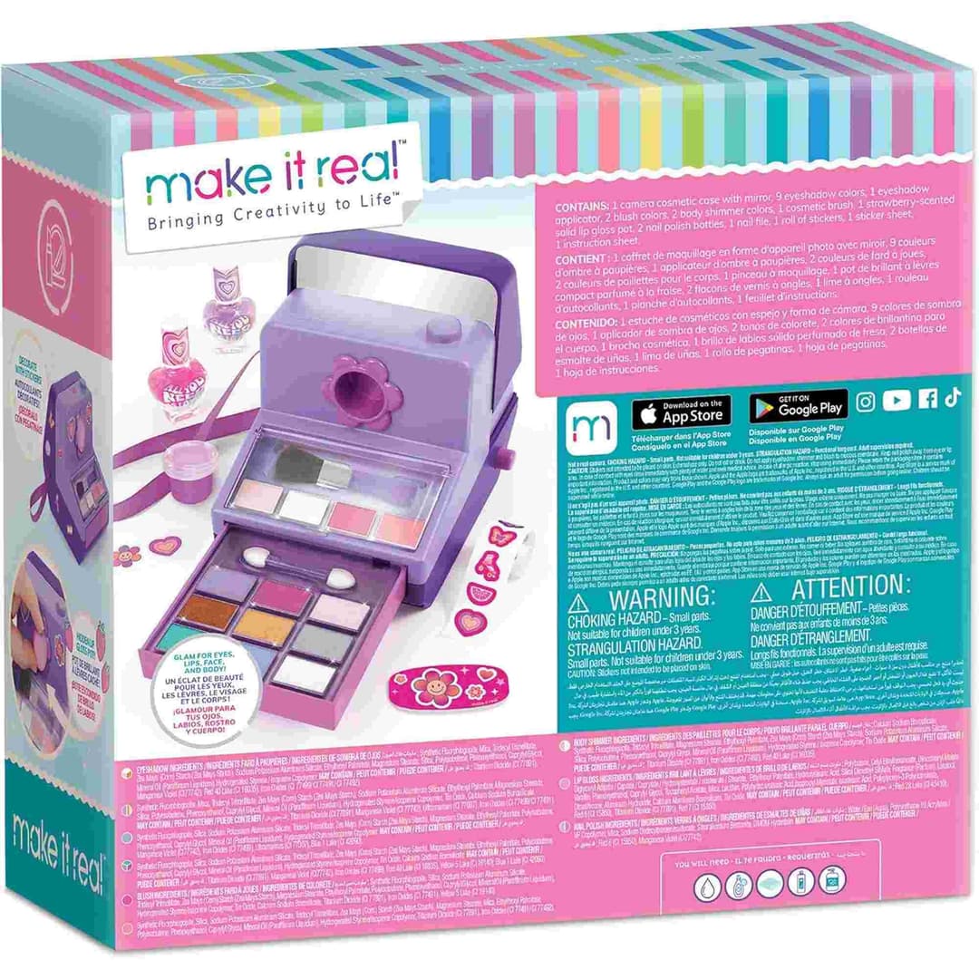 Make it Real Instant Glam Cosmetics Set with Vintage Instant Camera Shaped Box - Image 3