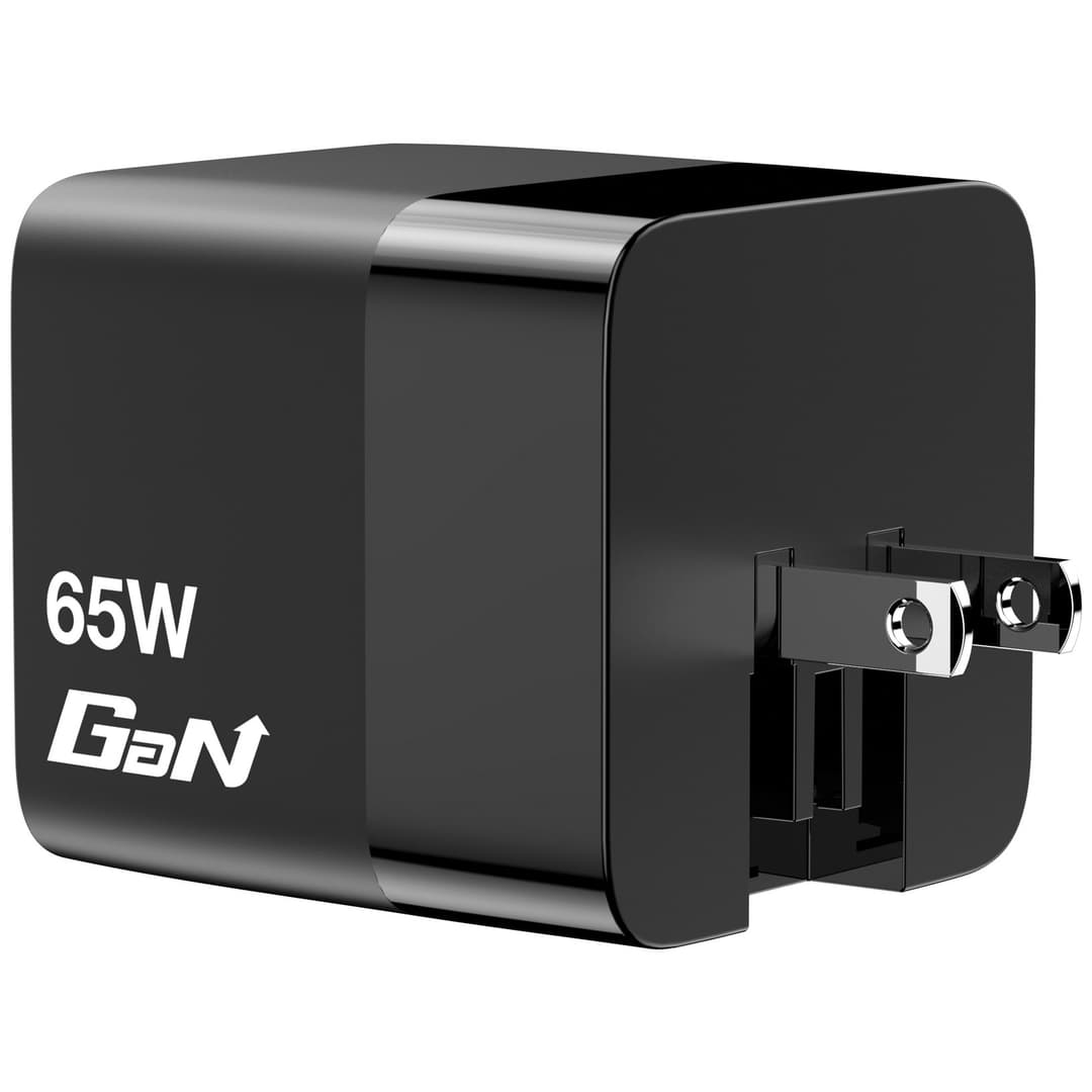 Verbatim GaN Charger 65W 2 Port retractable cable display US plugs with EU and UK adaptors - Image 3