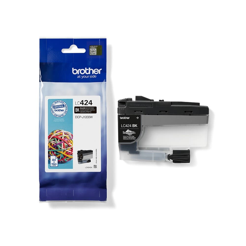 Brother LC424BK Black 750 Pages Yield Ink Cartridge - Image 1