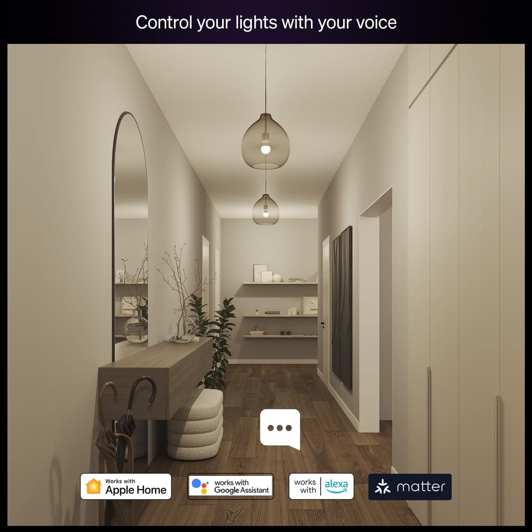 Philips Hue Bridge + Essential E27 Smart Bulbs, 4 Pack Smart Lighting Starter Kit - White - Image 5