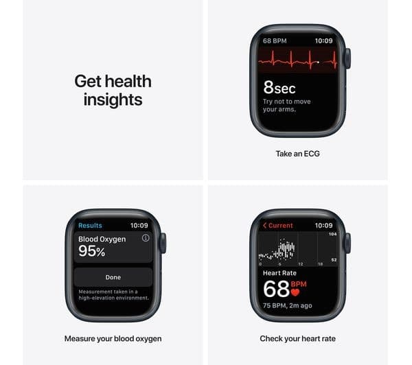 APPLE Watch Series 7 Midnight Aluminium 41mm with Midnight Sports Band - Image 5